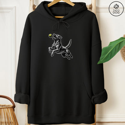 Labrador Retriever Lab Tennis Ball Hoodie Black Taco-Dog