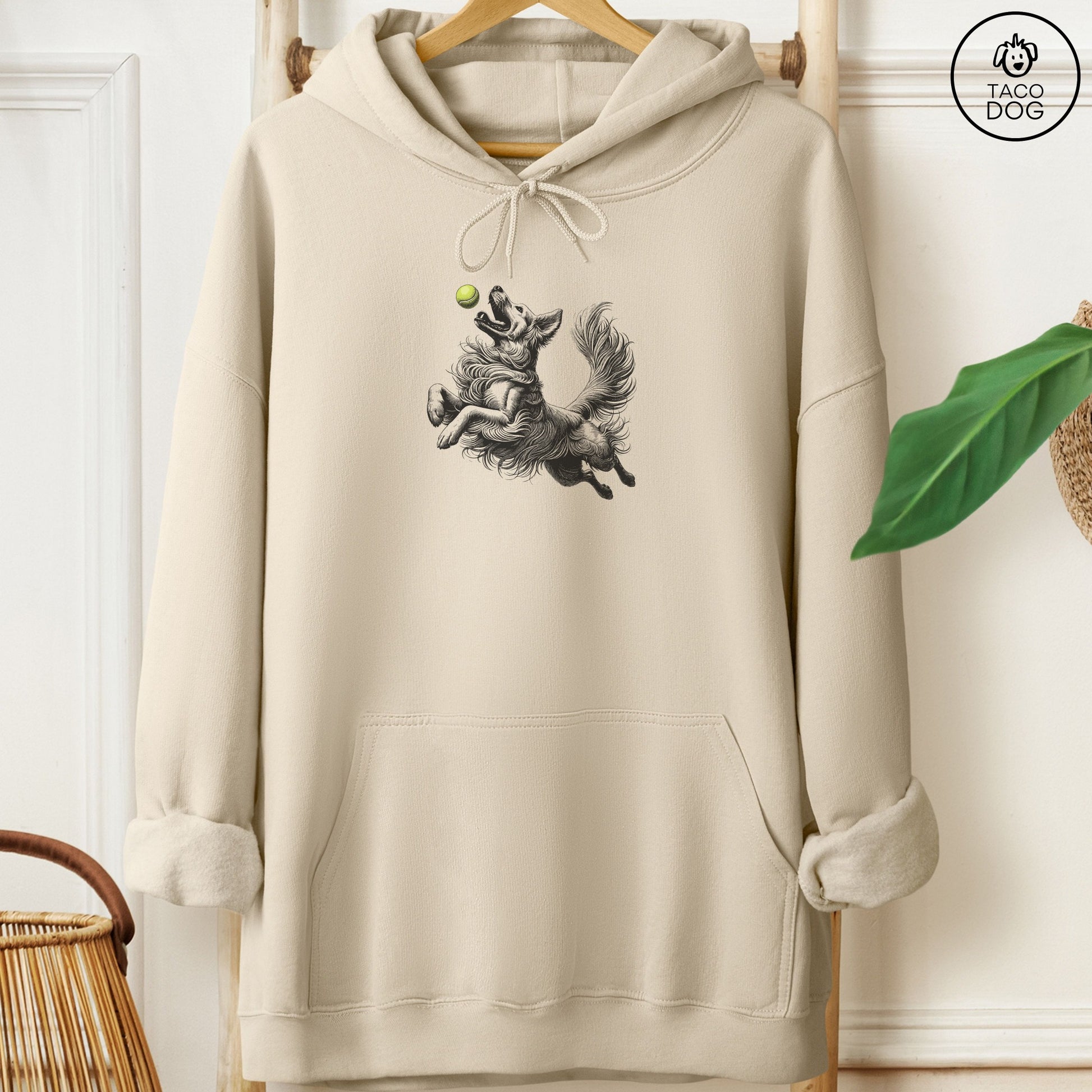 Golden Retriever Tennis Ball Hoodie Sand Taco-Dog