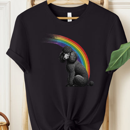 Poodle Rainbow T-Shirt Black Taco-Dog