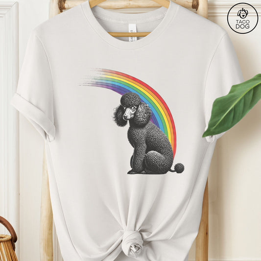 Poodle Rainbow T-Shirt Vintage White