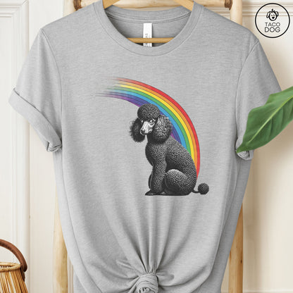 Poodle Rainbow T-Shirt Athletic Heather Taco-Dog