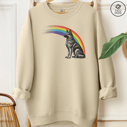 German Shepherd GSD Rainbow Sweatshirt Sand Taco-Dog