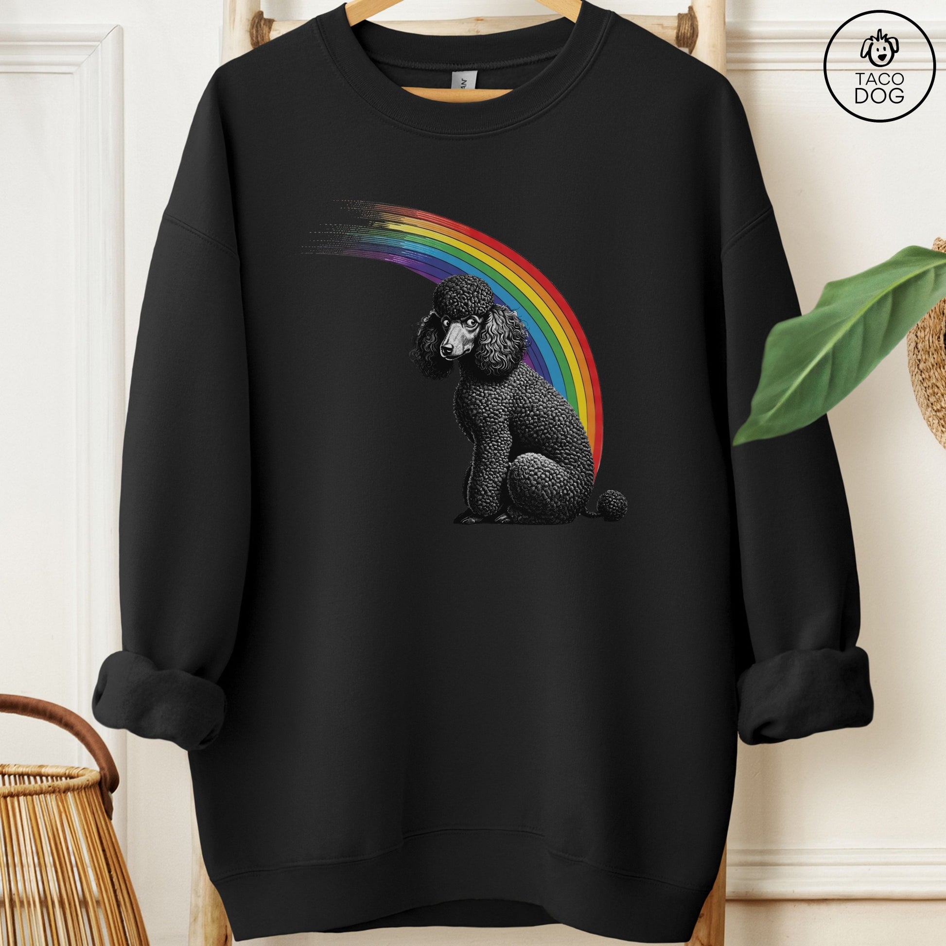Poodle Rainbow Sweatshirt Black
