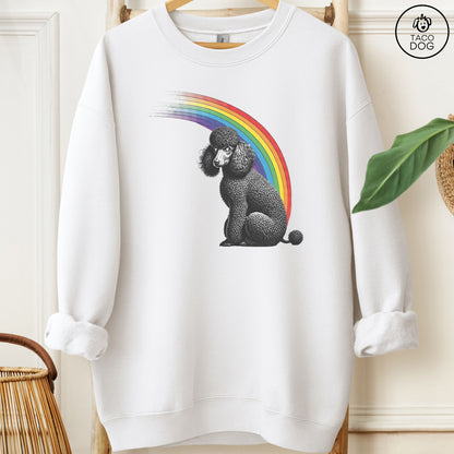 Poodle Rainbow Sweatshirt White