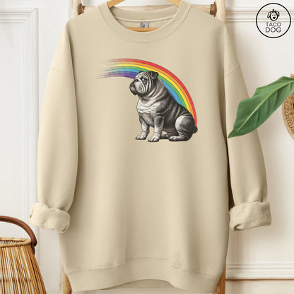 English Bulldog Rainbow Sweatshirt Sand Taco-Dog