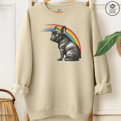 Boston Terrier Rainbow Sweatshirt Sand Taco-Dog
