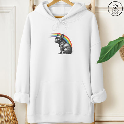 French Bulldog Frenchie Rainbow Hoodie White Taco-Dog
