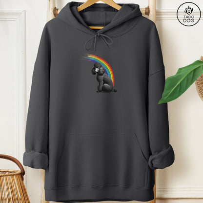 Poodle Rainbow Hoodie Charcoal