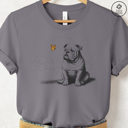 English Bulldog Monarch Butterfly T-Shirt Storm Taco-Dog