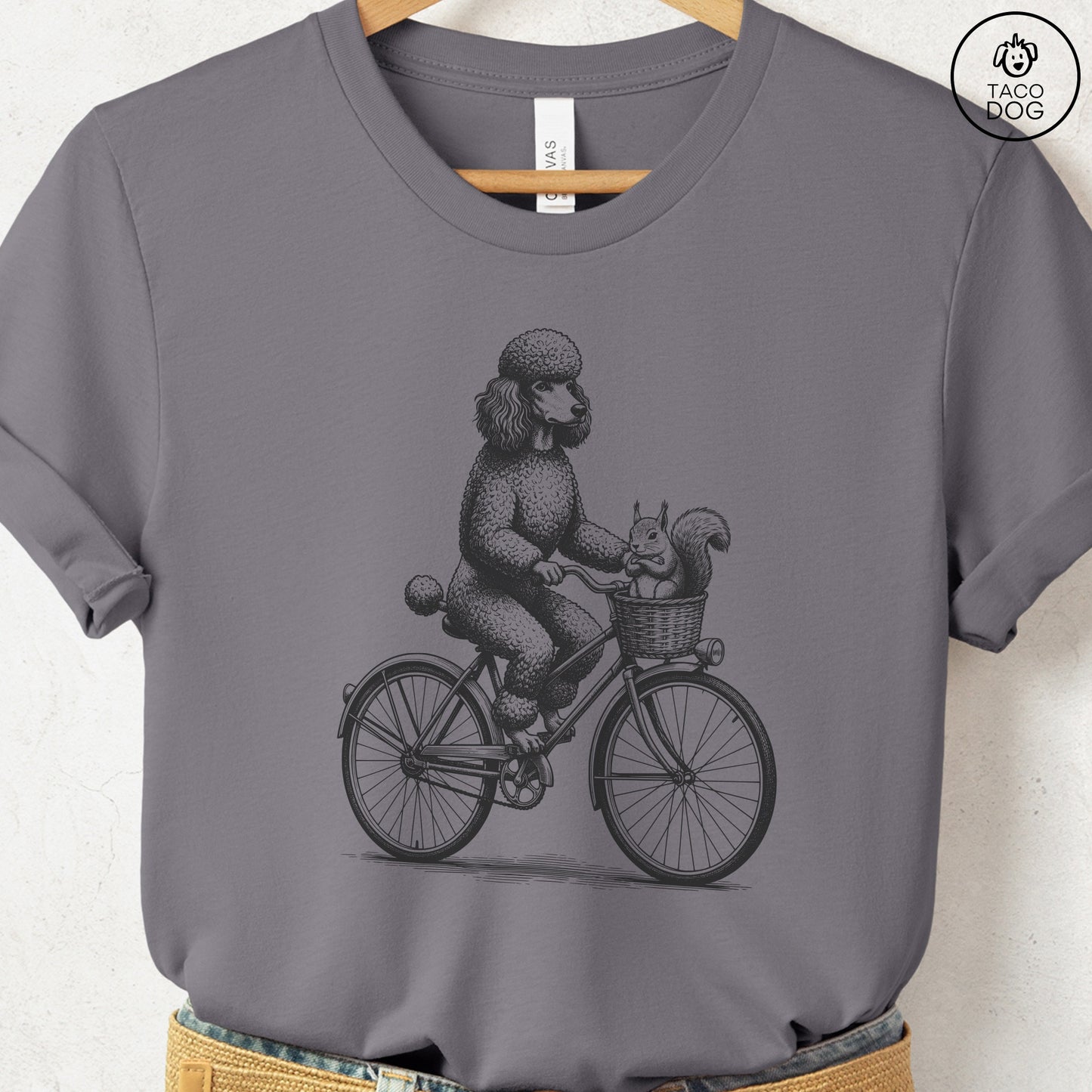 Poodle Squirrel Bike T-Shirt Storm