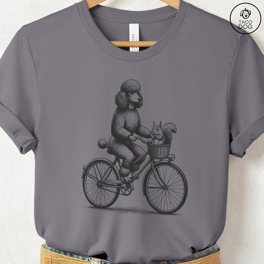 Poodle Squirrel Bike T-Shirt Storm Taco-Dog