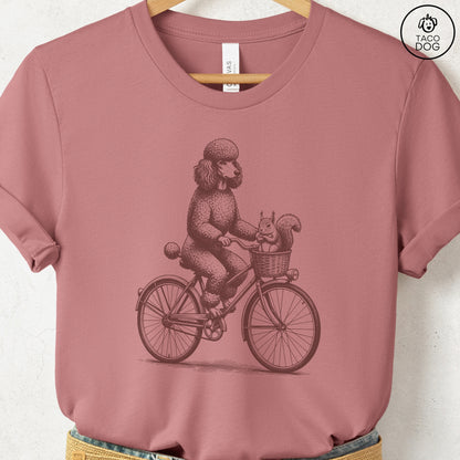 Poodle Squirrel Bike T-Shirt Heather Mauve