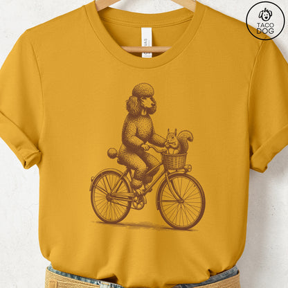 Poodle Squirrel Bike T-Shirt Mustard