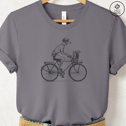 Italian Greyhound Whippet Iggy Squirrel Bike T-Shirt Storm Taco-Dog