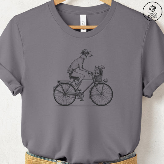 Italian Greyhound Whippet Iggy Squirrel Bike T-Shirt Storm