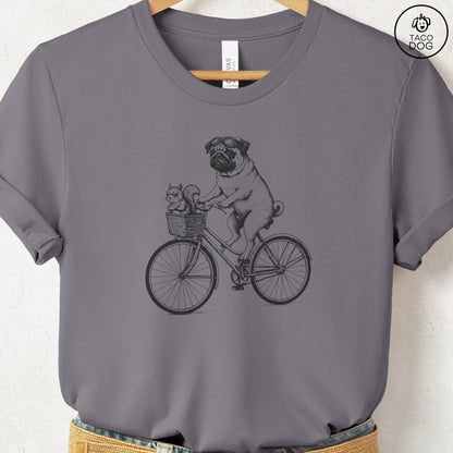 Pug Squirrel Bike T-Shirt Storm