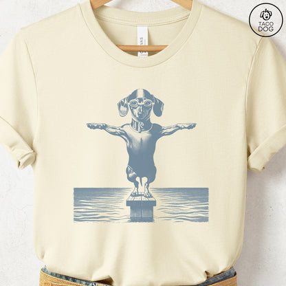 Dachshund Weenie Swim T-Shirt Natural Taco-Dog