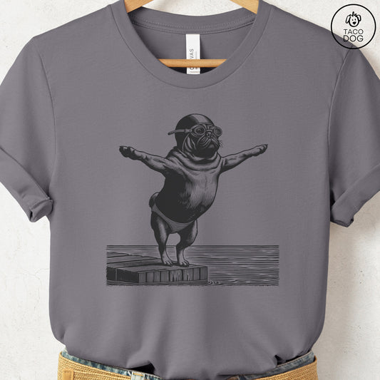 Pug Swim T-Shirt Storm Taco-Dog