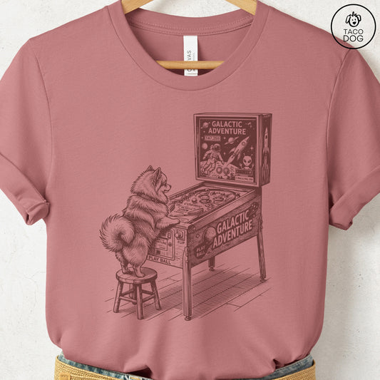 Pomeranian Pinball T-Shirt Heather Mauve