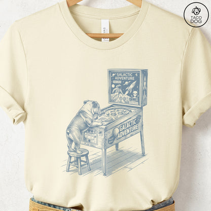 English Bulldog Pinball T-Shirt Natural Taco-Dog