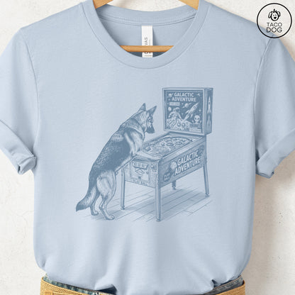 German Shepherd Pinball T-Shirt Light Blue