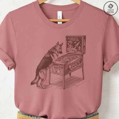 German Shepherd Pinball T-Shirt Heather Mauve