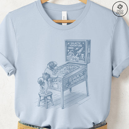 Shih Tzu Pinball T-Shirt Light Blue Taco-Dog