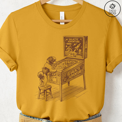Shih Tzu Pinball T-Shirt Mustard Taco-Dog