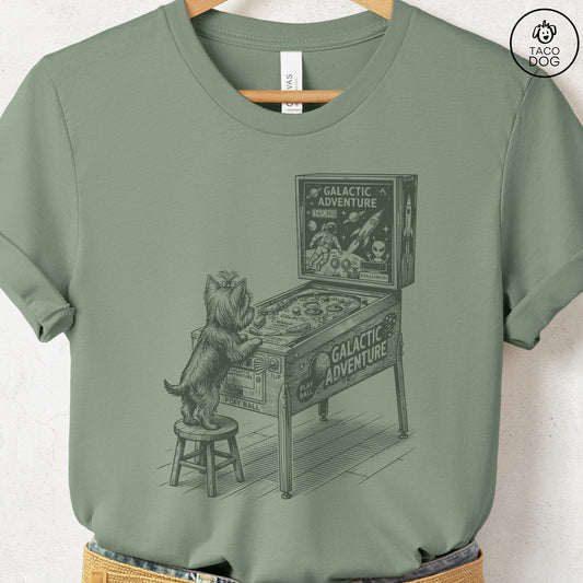 Yorkshire Terrier Yorkie Pinball T-Shirt Sage