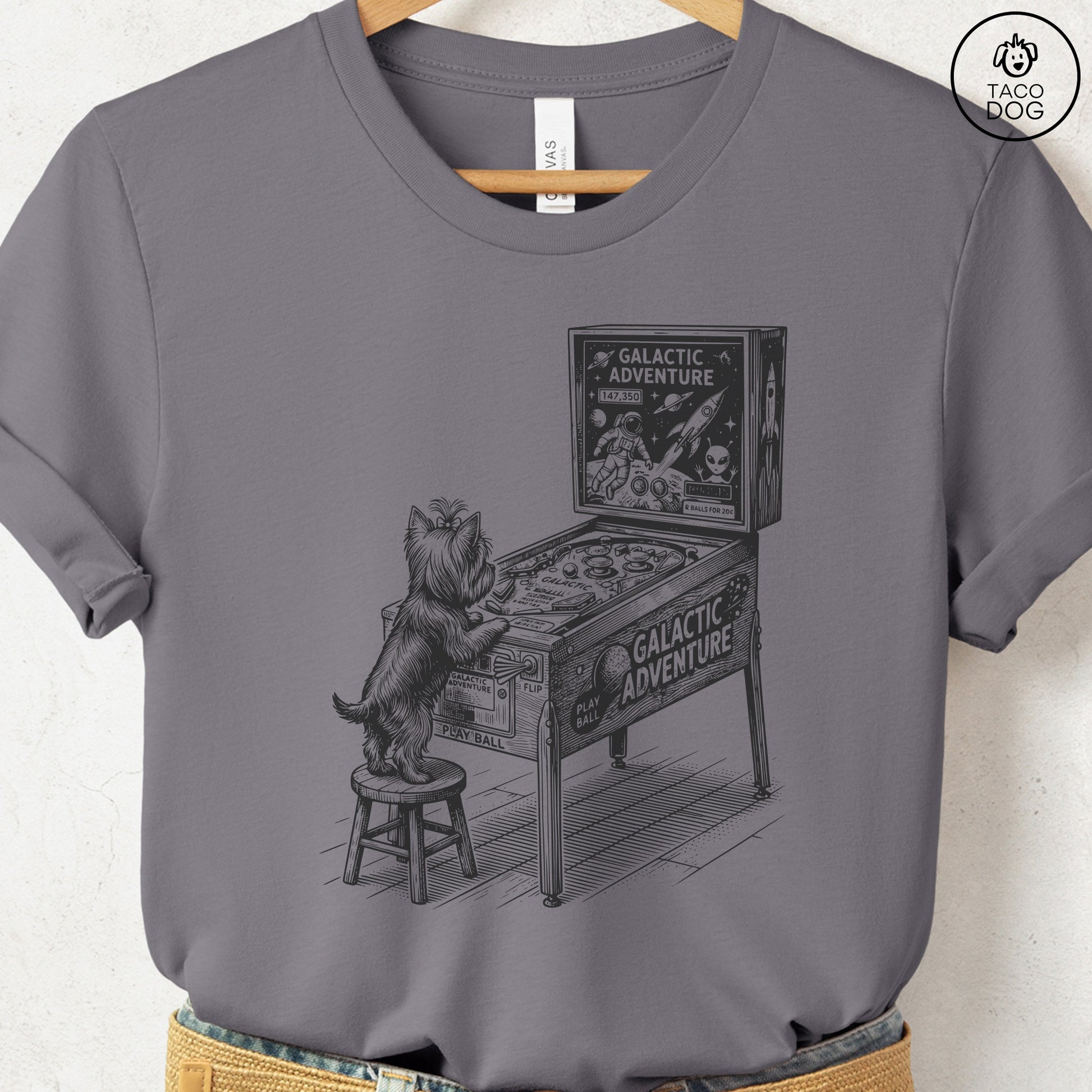 Yorkshire Terrier Yorkie Pinball T-Shirt Storm Taco-Dog