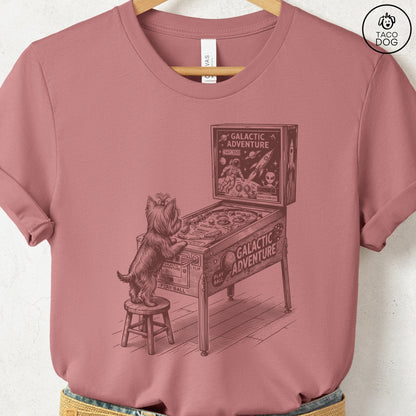 Yorkshire Terrier Yorkie Pinball T-Shirt Heather Mauve Taco-Dog