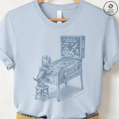 Yorkshire Terrier Yorkie Pinball T-Shirt Light Blue Taco-Dog
