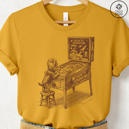 Yorkshire Terrier Yorkie Pinball T-Shirt Mustard Taco-Dog