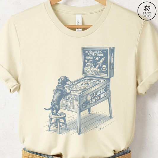 Dachshund Pinball T-Shirt Natural Taco-Dog