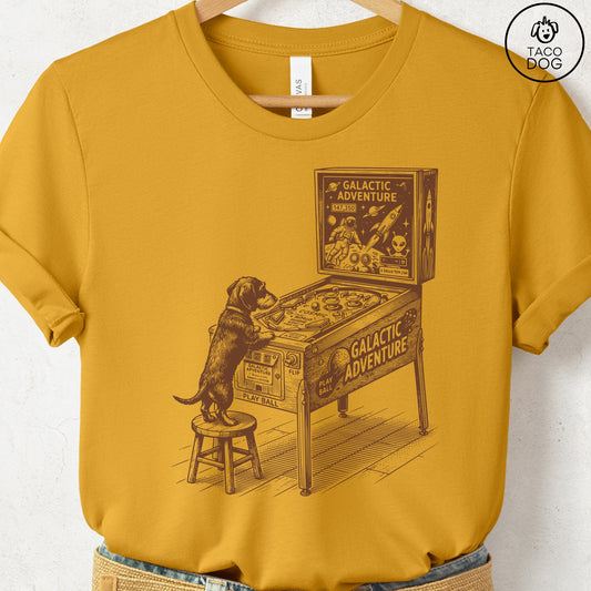 Dachshund Pinball T-Shirt Mustard