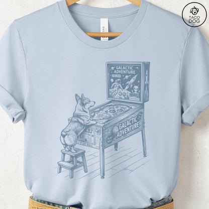 Corgi Pinball T-Shirt Light Blue Taco-Dog