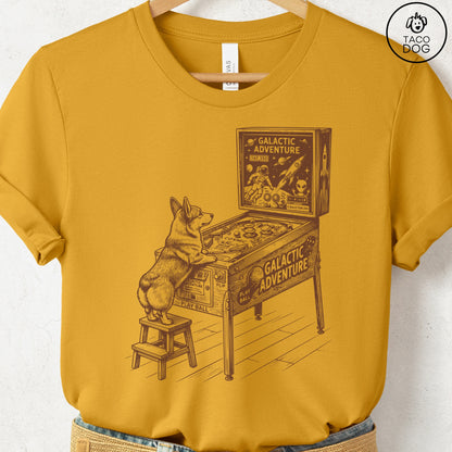 Corgi Pinball T-Shirt Mustard Taco-Dog