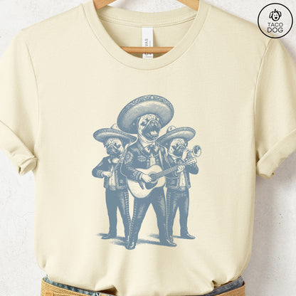 Pug Mariachi T-Shirt Natural Taco-Dog