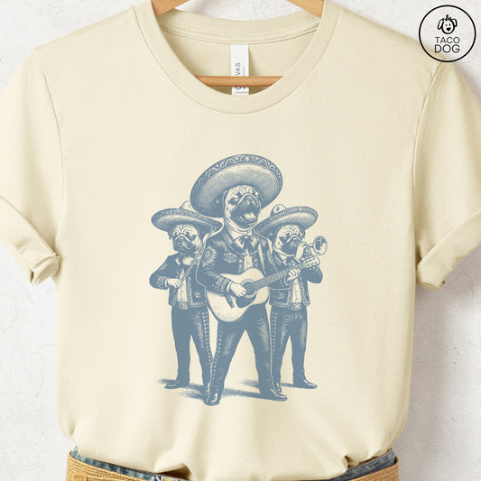 Pug Mariachi T-Shirt Natural Taco-Dog