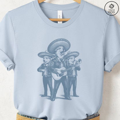 Corgi Mariachi T-Shirt Light Blue Taco-Dog