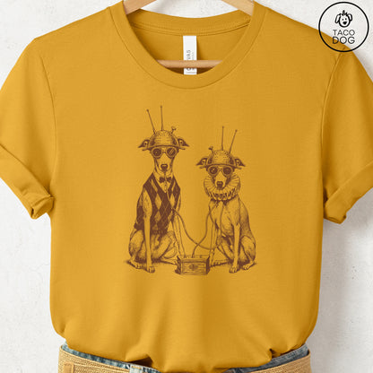Italian Greyhound Whippet Iggy Tin Hat T-Shirt Mustard Taco-Dog