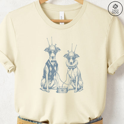 Italian Greyhound Whippet Iggy Tin Hat T-Shirt Natural Taco-Dog