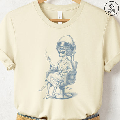 Italian Greyhound Whippet Iggy Beauty Shop T-Shirt Natural Taco-Dog