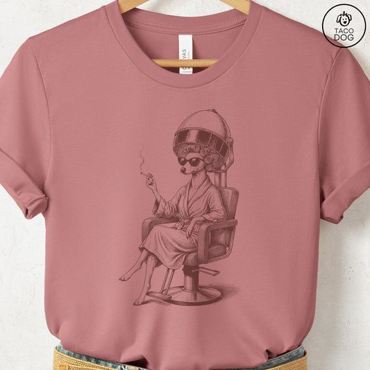 Italian Greyhound Whippet Iggy Beauty Shop T-Shirt Heather Mauve