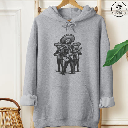 Pug Mariachi Hoodie Graphite Heather Taco-Dog