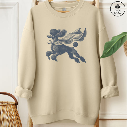 Poodle Flying Cape Sweatshirt Sand Taco-Dog