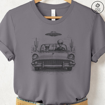 Chihuahua Alien Roadtrip T-Shirt Storm Taco-Dog