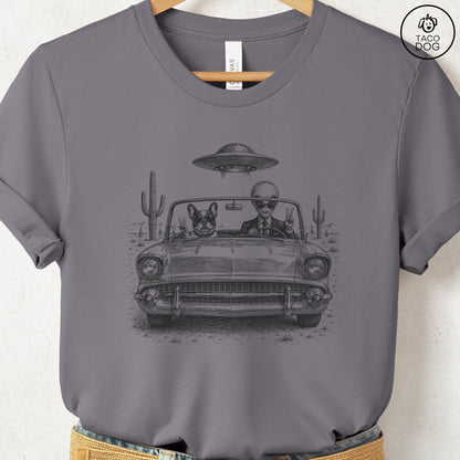 French Bulldog Frenchie Alien Roadtrip T-Shirt Storm Taco-Dog