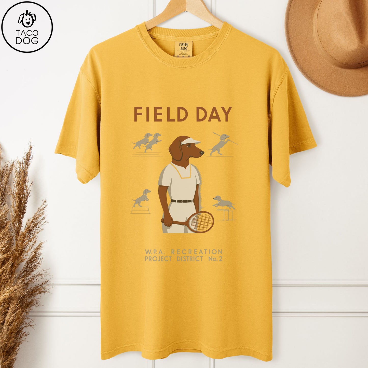 Dachshund Field Day Premium T-Shirt Citrus Taco-Dog