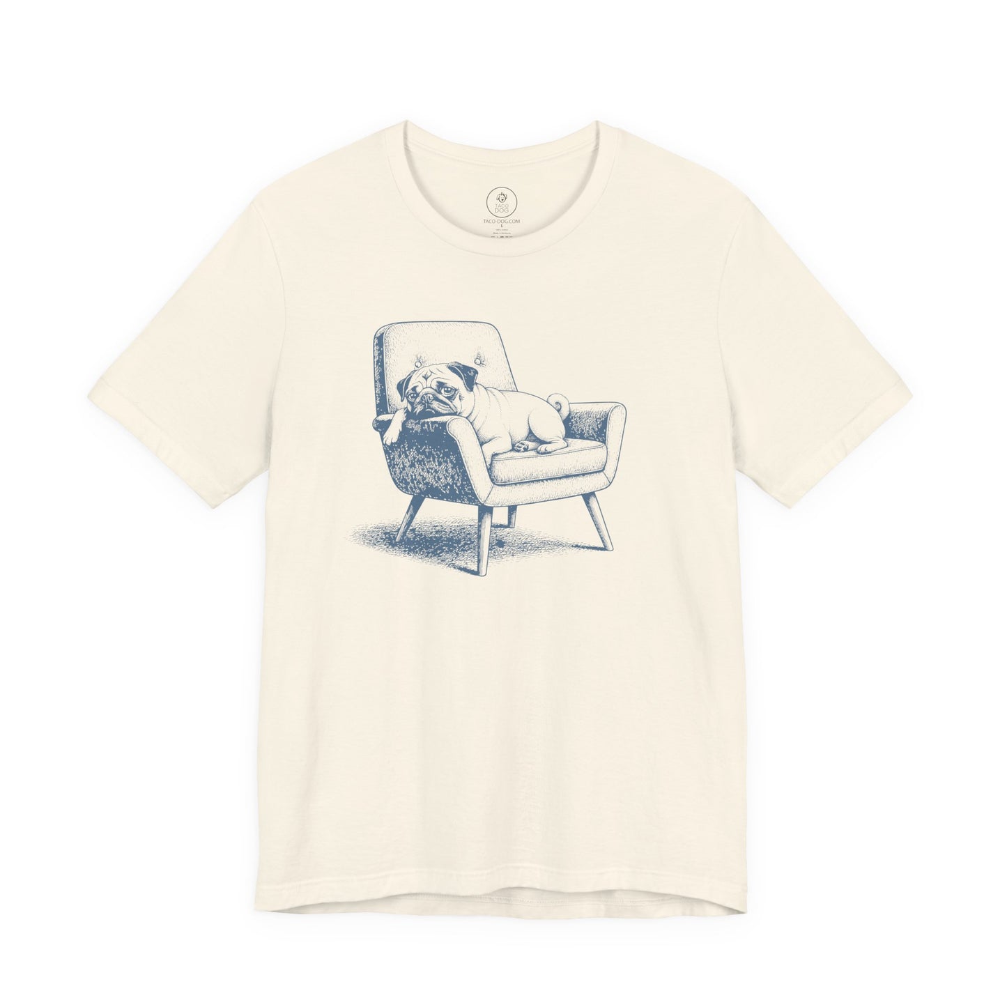 Pug Occupied T-Shirt Natural Taco-Dog